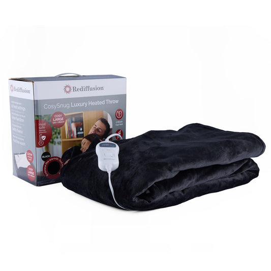 Rediffusion CosySnug Luxury Heated Throw Black