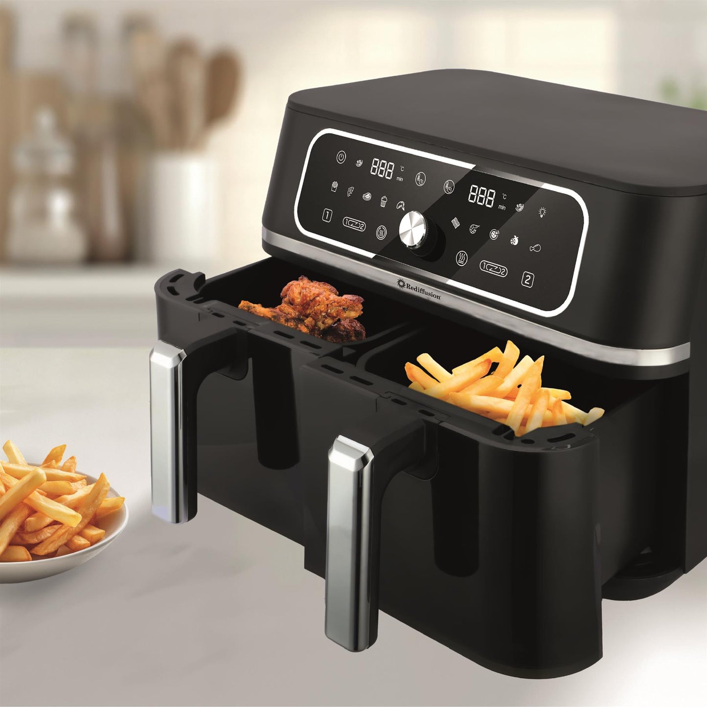 Rediffusion ClearCook 9L Dual Zone Air Fryer with Viewing Window