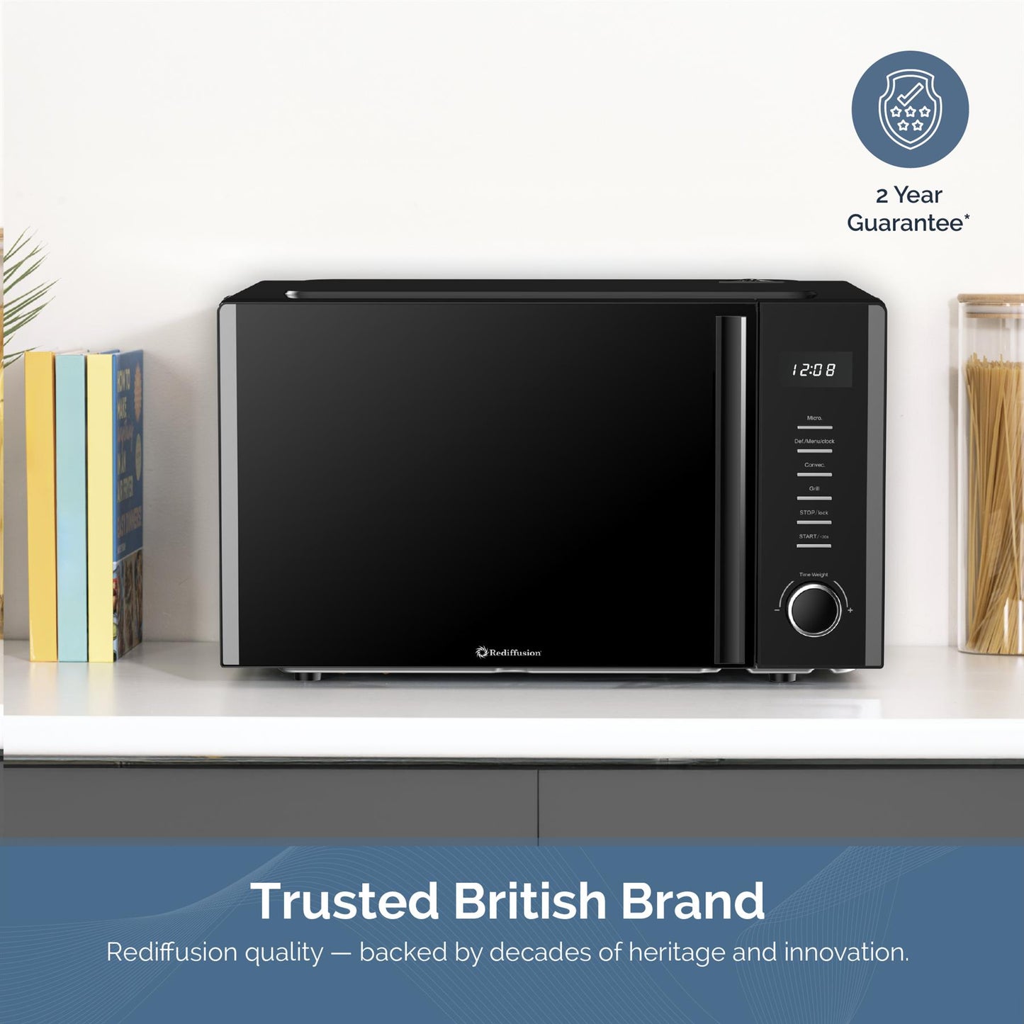 Rediffusion 30L Digital Combination Microwave with Grill & Convection – Black