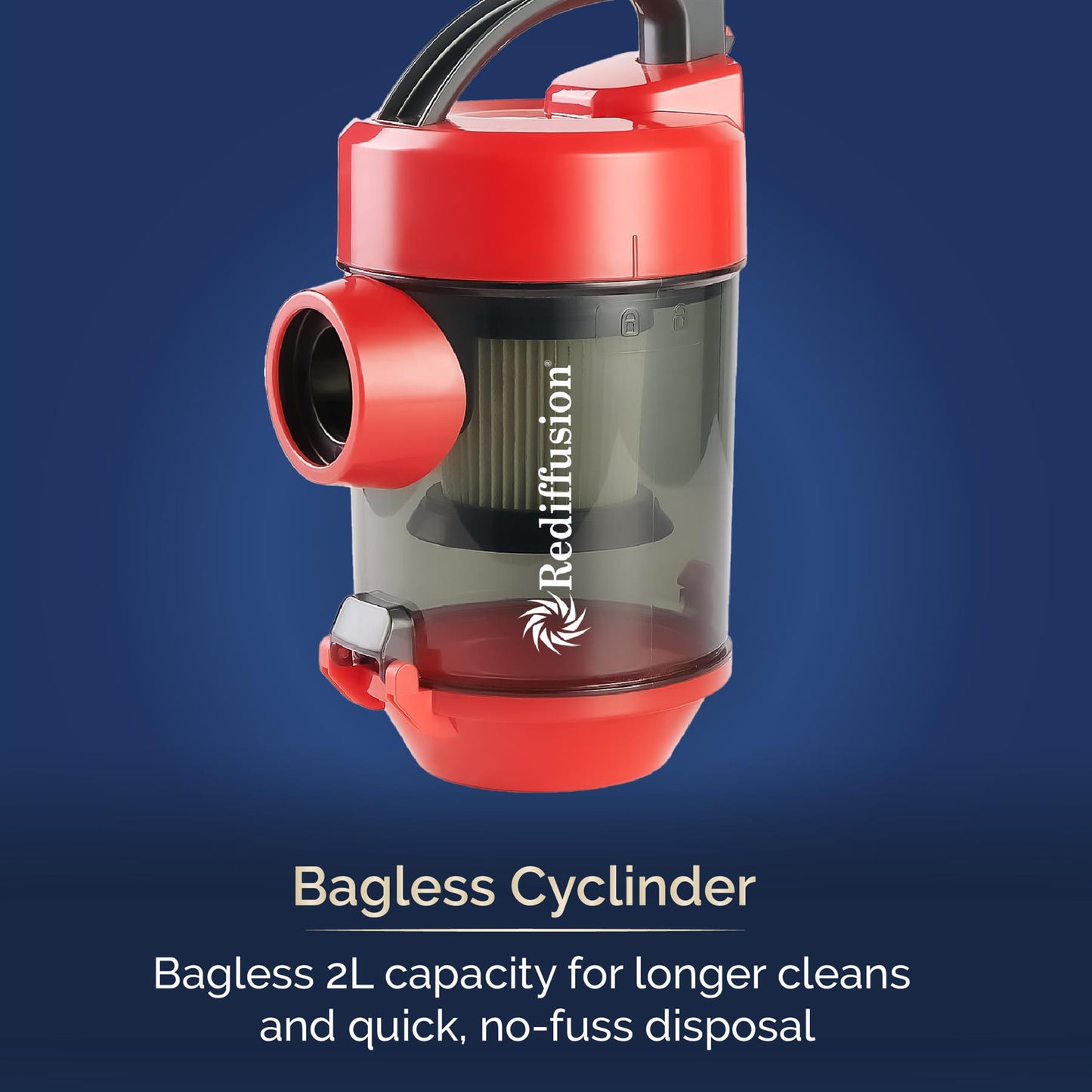 Rediffusion Multi Cyclonic Bagless Vacuum Cleaner Red