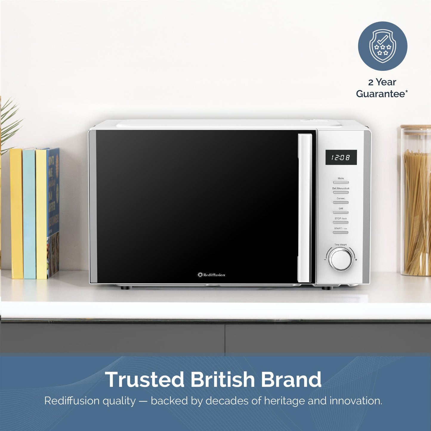Rediffusion 30L Digital Combination Microwave with Grill & Convection – White