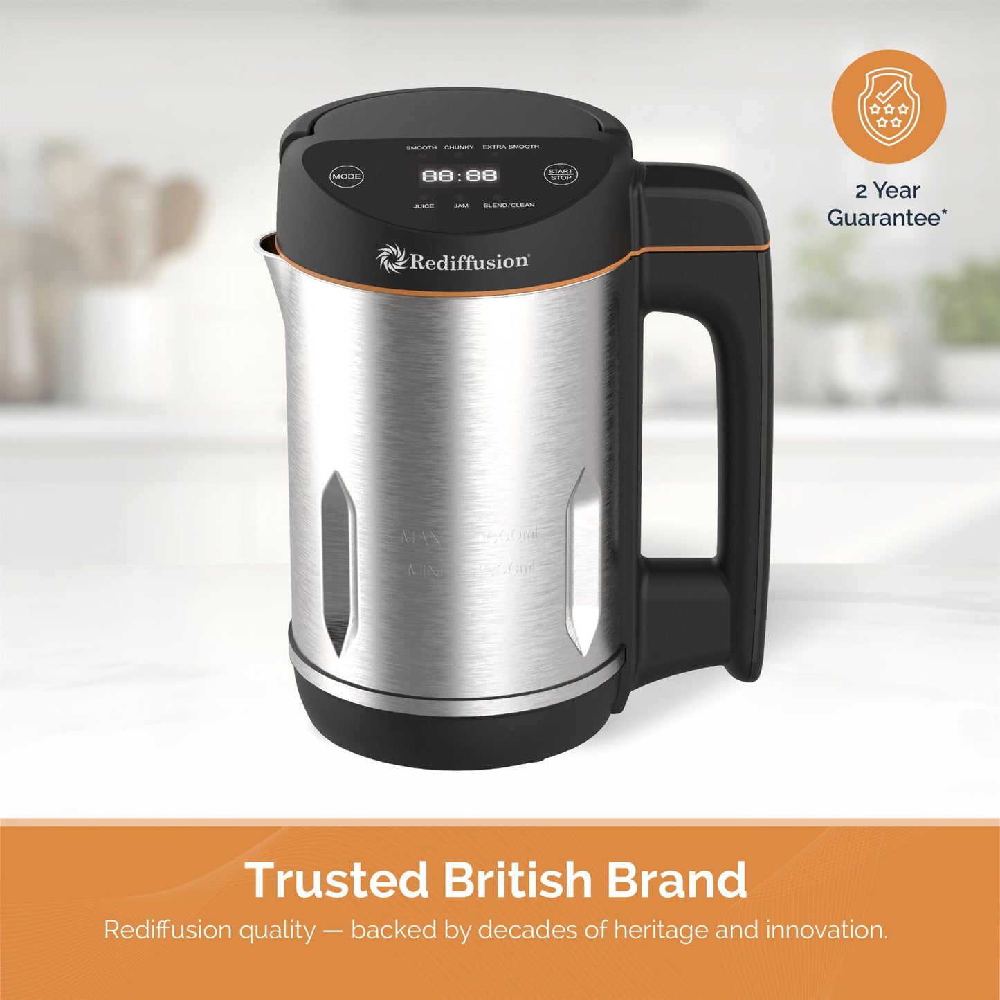 Rediffusion SmartSoup Plus 3-in-1 Soup, Smoothie & Jam Maker - Black