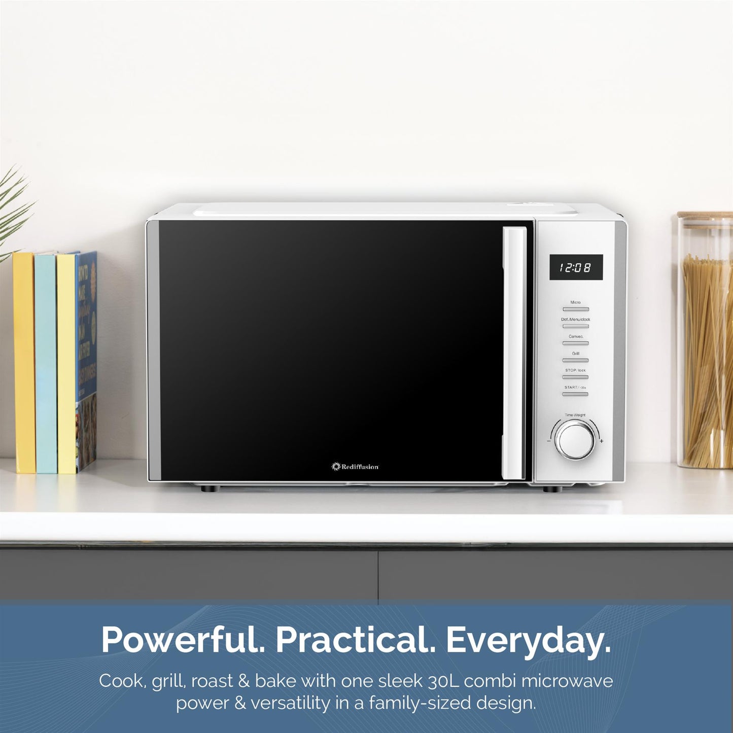 Rediffusion 30L Digital Combination Microwave with Grill & Convection – White