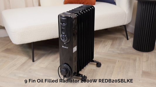 Rediffusion 9 Fin Oil Filled Radiator 2KW Black