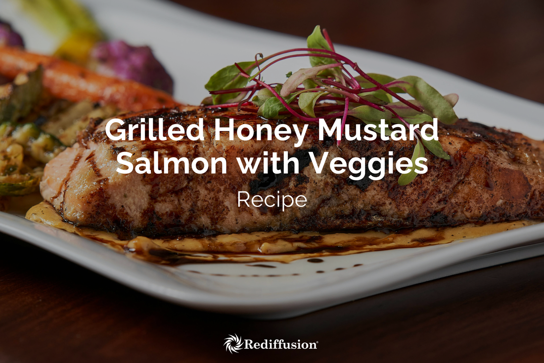 Grilled Honey Mustard Salmon with Veggies