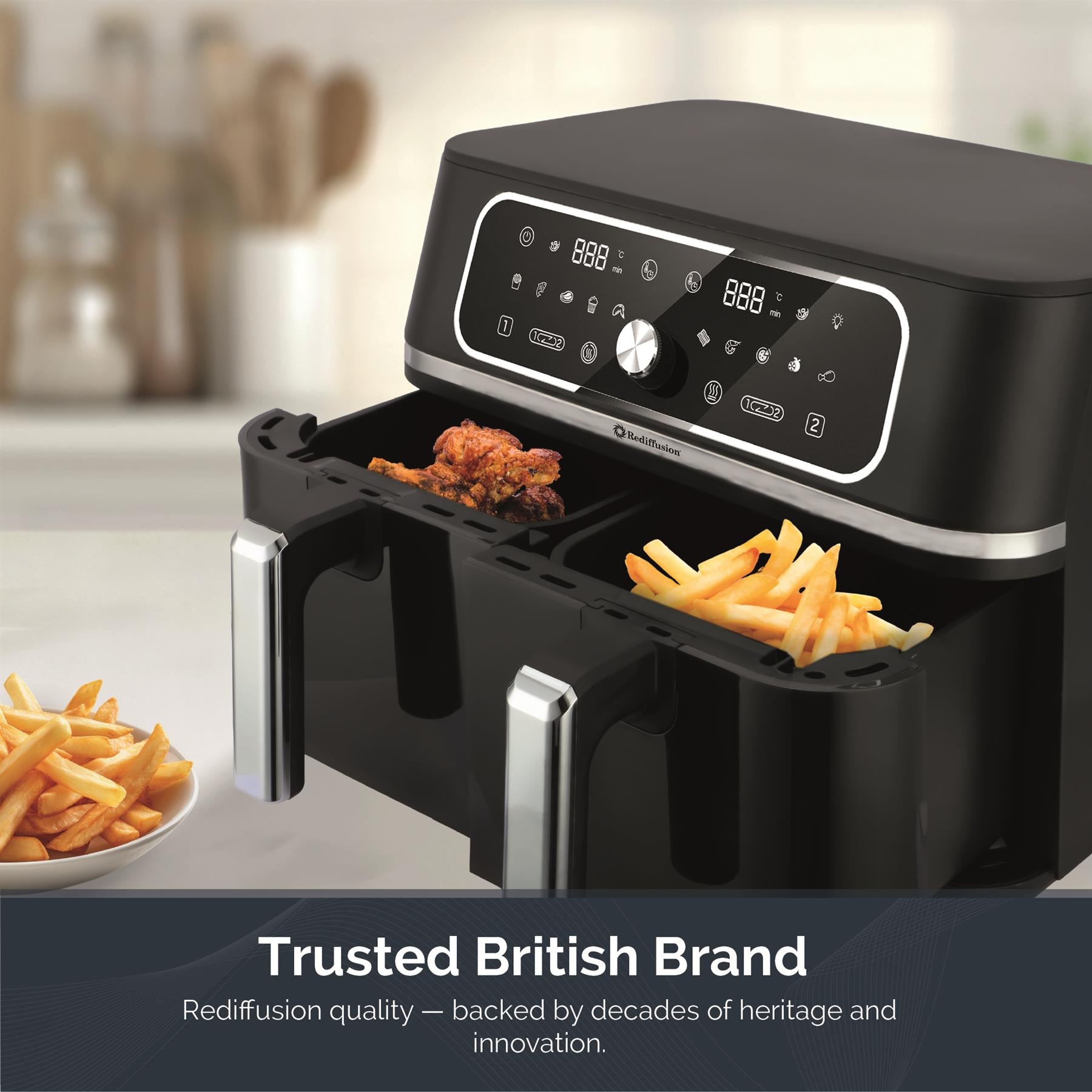 Rediffusion ClearCook 9L Dual Zone Air Fryer with Viewing Window