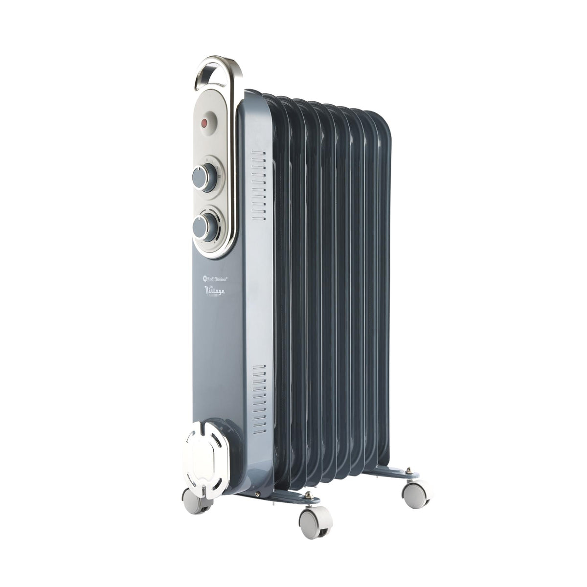 Rediffusion Vintage 9 Fin Oil Filled Radiator 2KW Slate Blue
