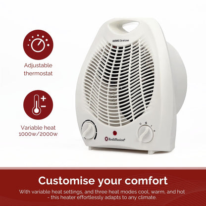 Rediffusion 2000W Portable Fan Heater