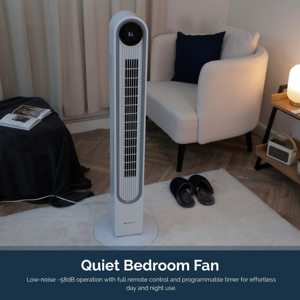 Rediffusion Halo 42" Digital Tower Fan - White