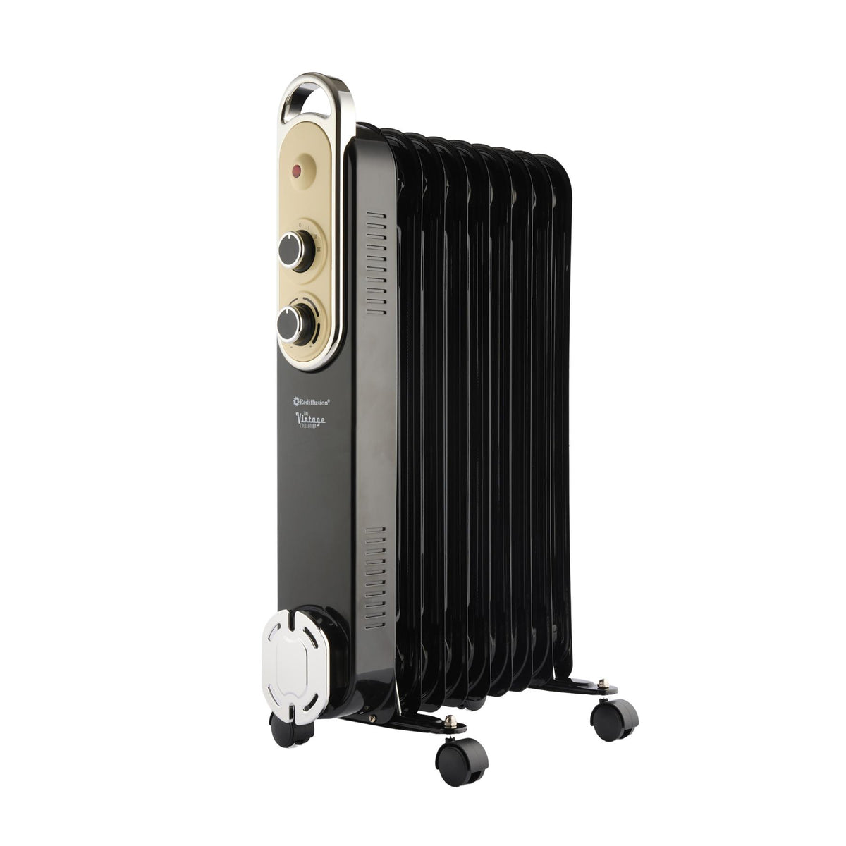 Rediffusion Vintage 9 Fin Oil Filled Radiator 2KW Black