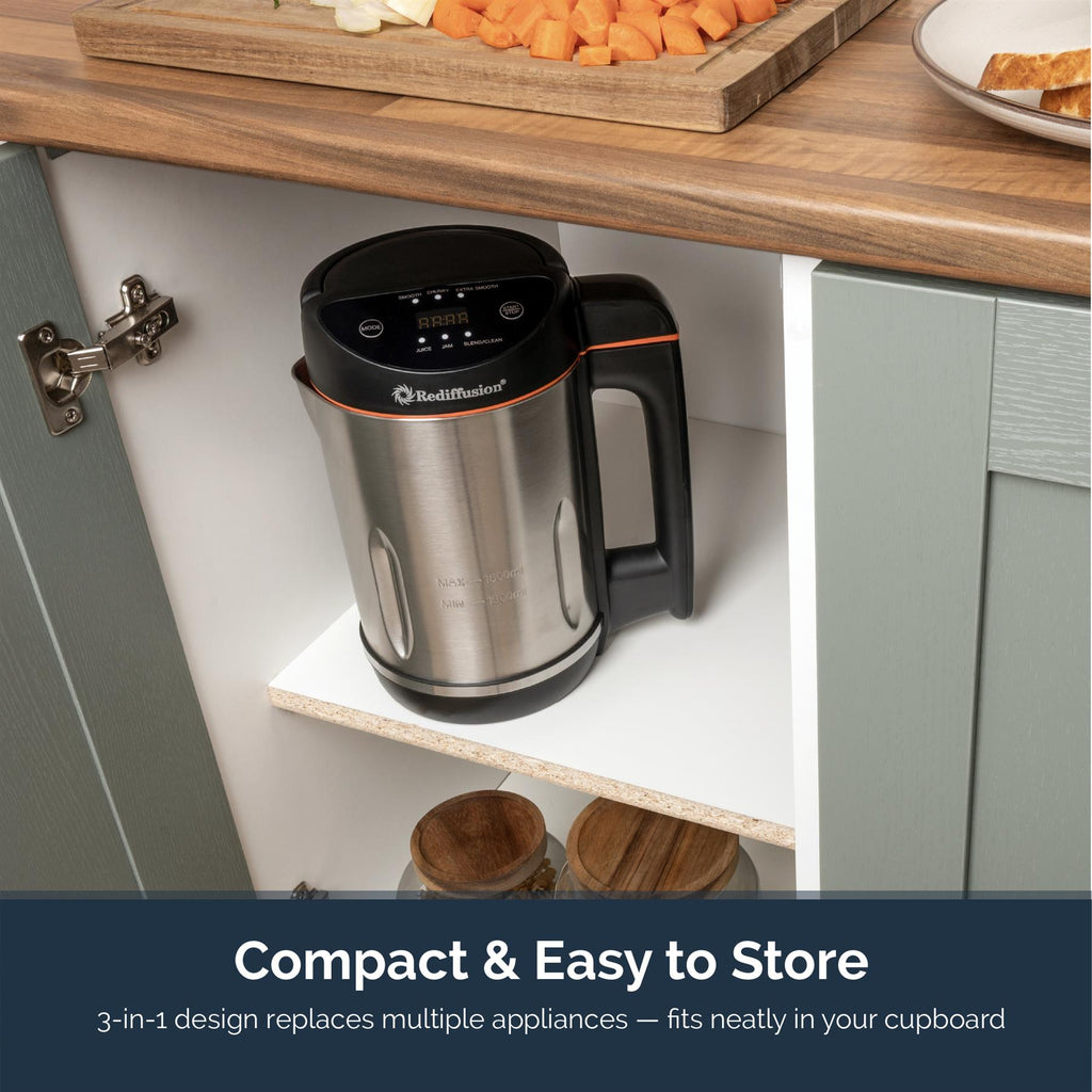 Rediffusion SmartSoup Plus 3-in-1 Soup, Smoothie & Jam Maker - Black