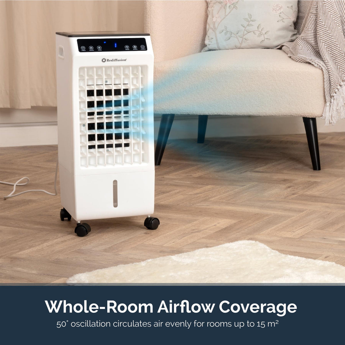 Rediffusion 4-in-1 Digital 6L Evaporative Air Cooler - White