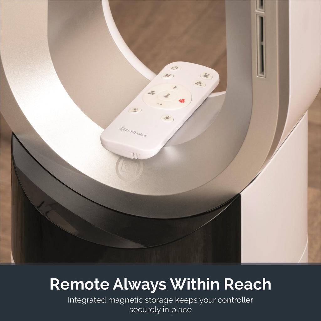Rediffusion ZenAir Bladeless 3 in 1 Air Purifier, Fan & Heater - White
