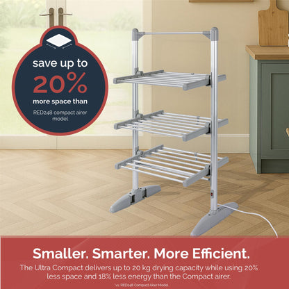 Rediffusion Ultra Compact 3 Tier Heated Airer with Cover