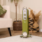 Rediffusion Vintage 9 Fin Oil Filled Radiator 2KW Olive Green