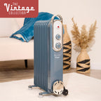 Rediffusion Vintage 9 Fin Oil Filled Radiator 2KW Slate Blue