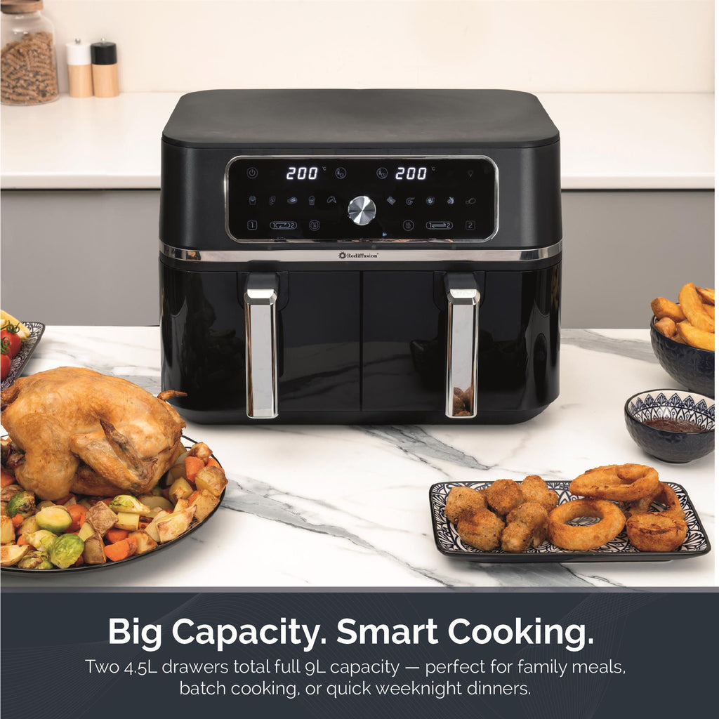 Rediffusion ClearCook 9L Dual Zone Air Fryer with Viewing Window