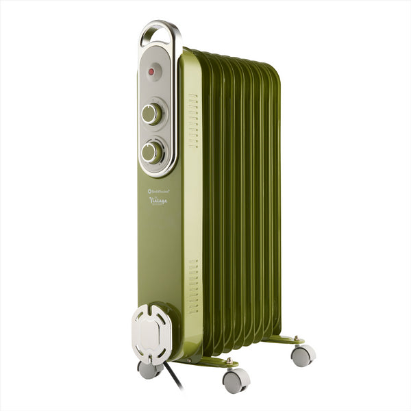 Rediffusion Vintage 9 Fin Oil Filled Radiator 2KW Sage Green