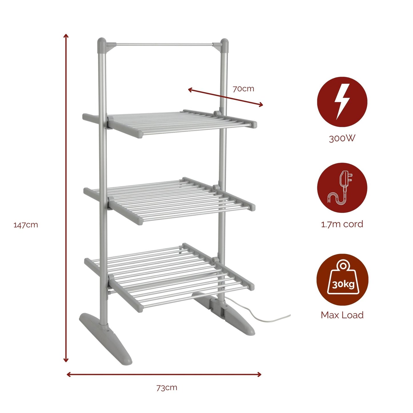 Rediffusion Heated 3 Tier Clothes Airer