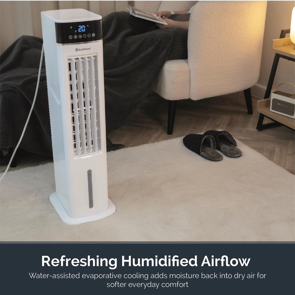 Rediffusion TurboChill 3-in-1 Digital Tower Air Cooler - White