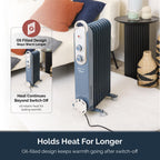 Rediffusion Vintage 9 Fin Oil Filled Radiator 2KW Slate Blue