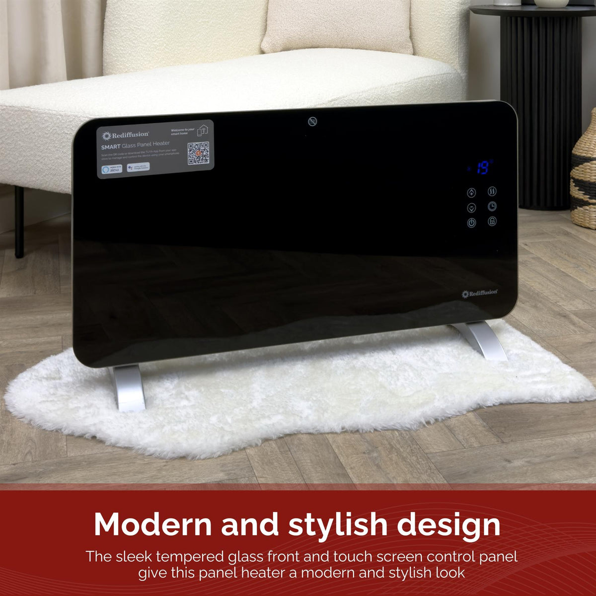 Rediffusion Smart Glass Panel Heater 1500W