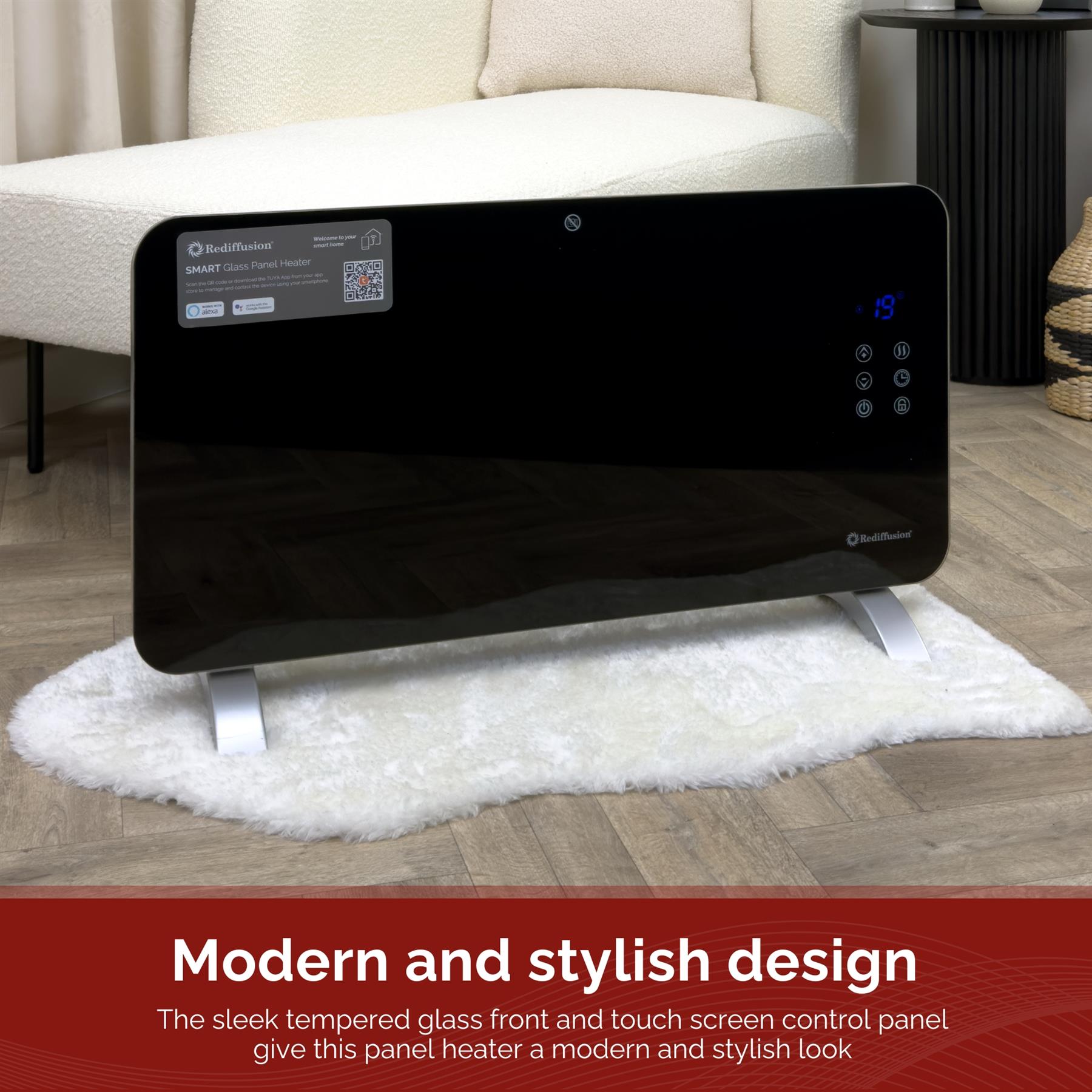 Rediffusion Smart Glass Panel Heater