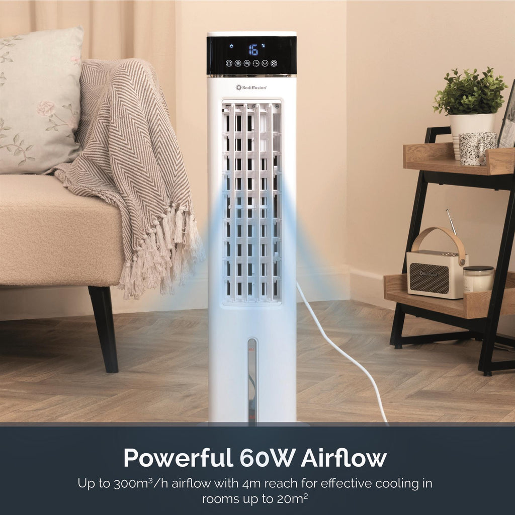 Rediffusion TurboChill 3-in-1 Digital Tower Air Cooler - White