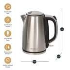 Rediffusion Brushed Stainless Steel 1.7L Kettle & 4 Slice Toaster Set