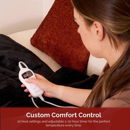 Rediffusion CosySnug Luxury Heated Throw Black