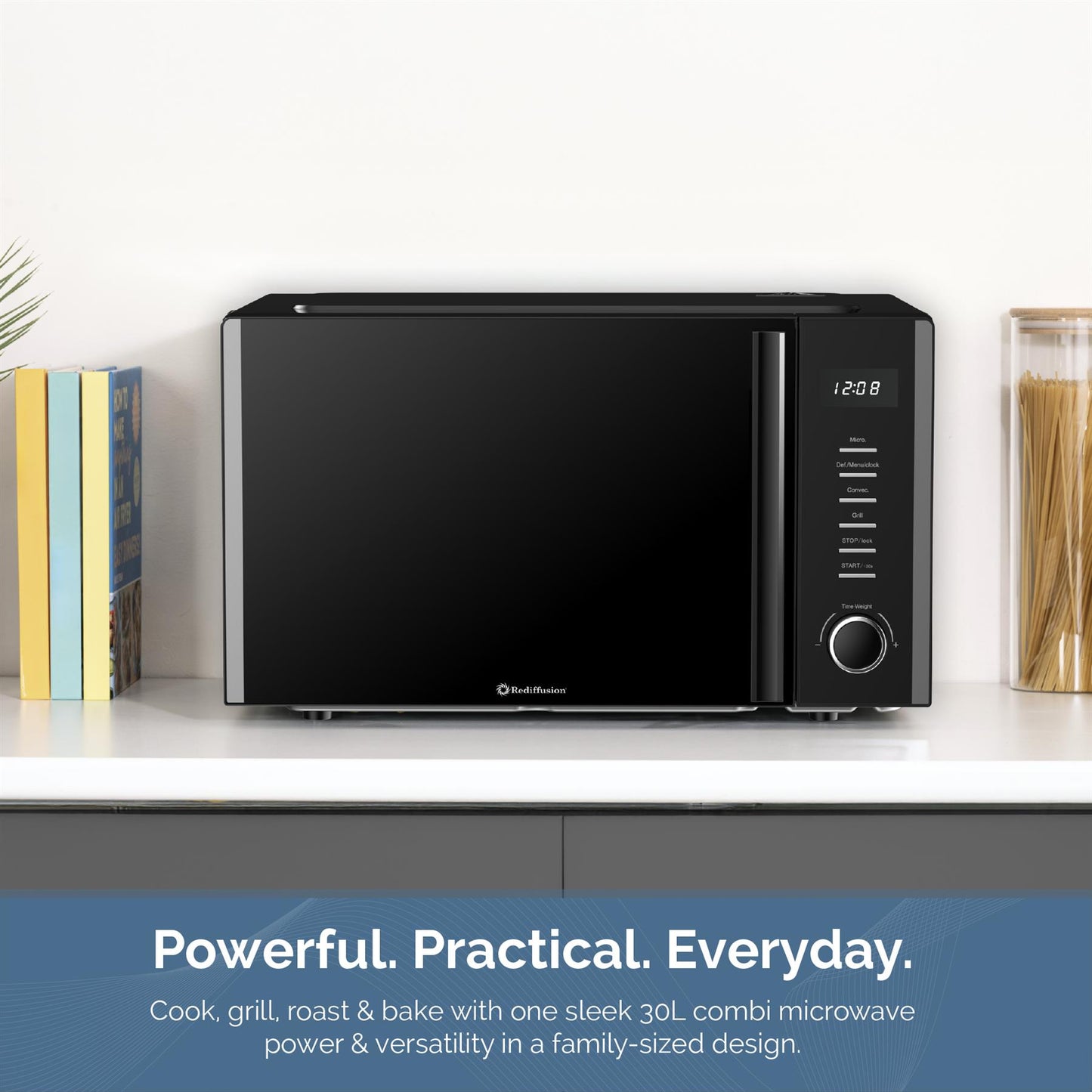 Rediffusion 30L Digital Combination Microwave with Grill & Convection – Black