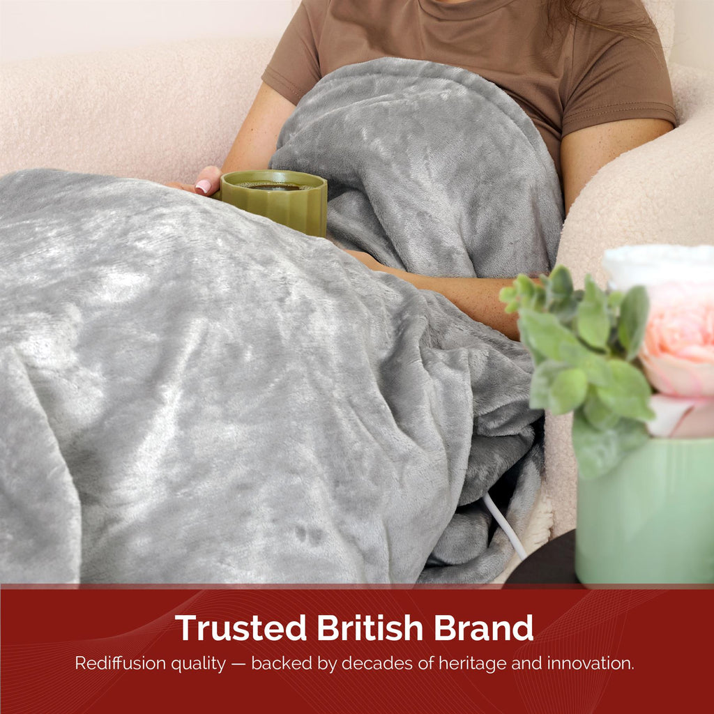 Rediffusion CosySnug Luxury Heated Throw Grey