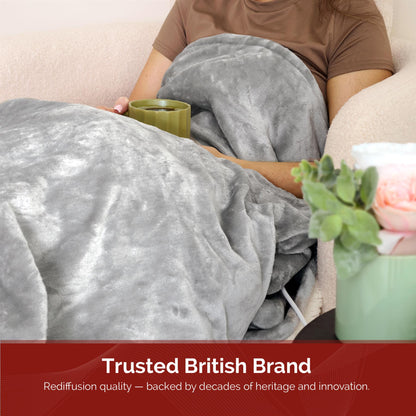 Rediffusion CosySnug Luxury Heated Throw Grey