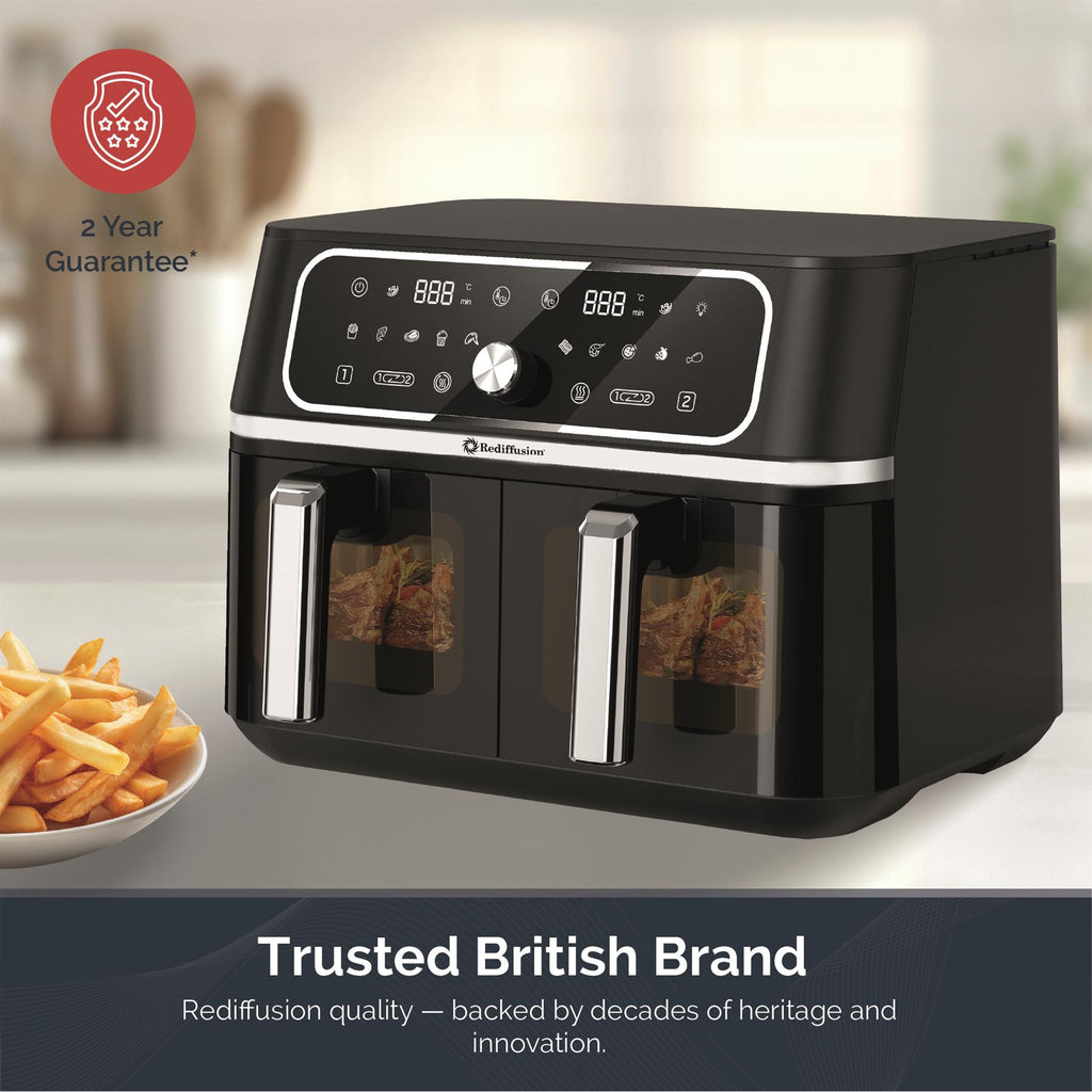 Rediffusion ClearCook 9L Dual Zone Air Fryer with Viewing Window