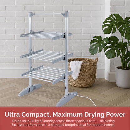 Rediffusion Ultra Compact 3 Tier Heated Airer with Cover