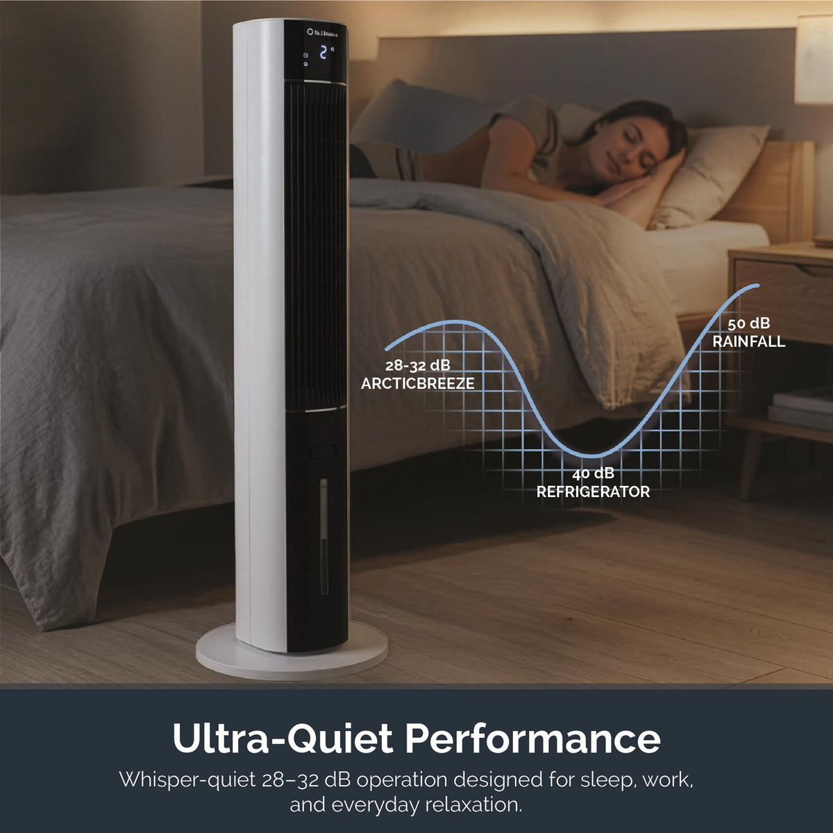 Rediffusion ArcticBreeze Digital 38" Tower Air Cooler - White