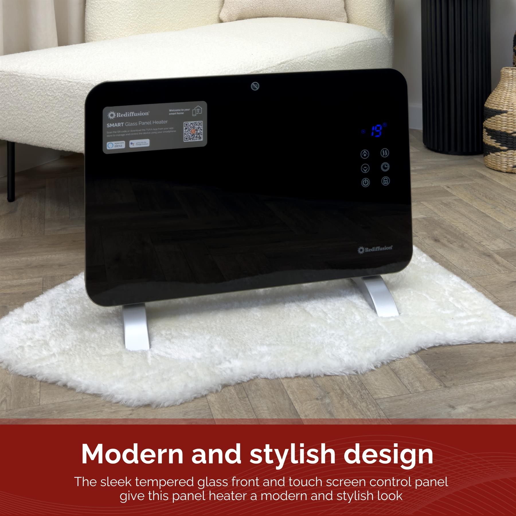 Rediffusion Smart Glass Panel Heater