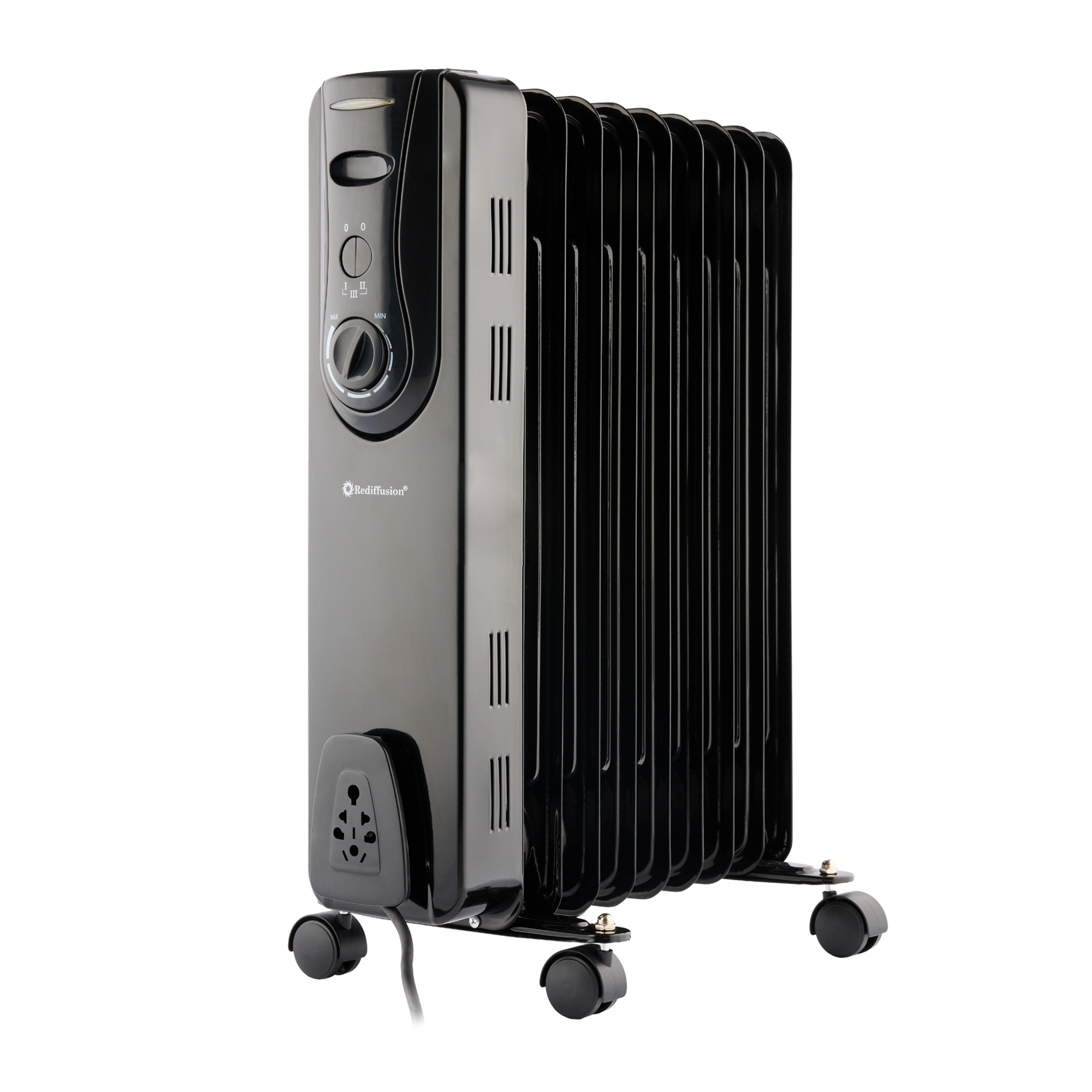 Rediffusion 9 Fin Oil Filled Radiator 2KW Black