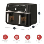 Rediffusion ClearCook 9L Dual Zone Air Fryer with Viewing Window