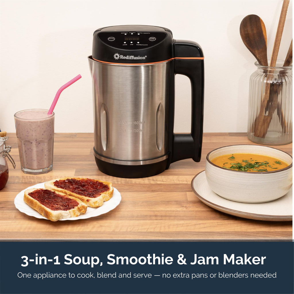 Rediffusion SmartSoup Plus 3-in-1 Soup, Smoothie & Jam Maker - Black
