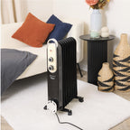 Rediffusion Vintage 9 Fin Oil Filled Radiator 2KW Black