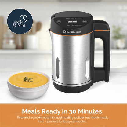 Rediffusion SmartSoup Plus 3-in-1 Soup, Smoothie & Jam Maker - Black
