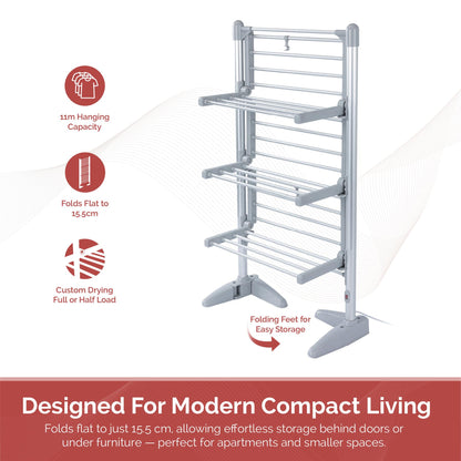 Rediffusion Ultra Compact 3 Tier Heated Airer with Cover