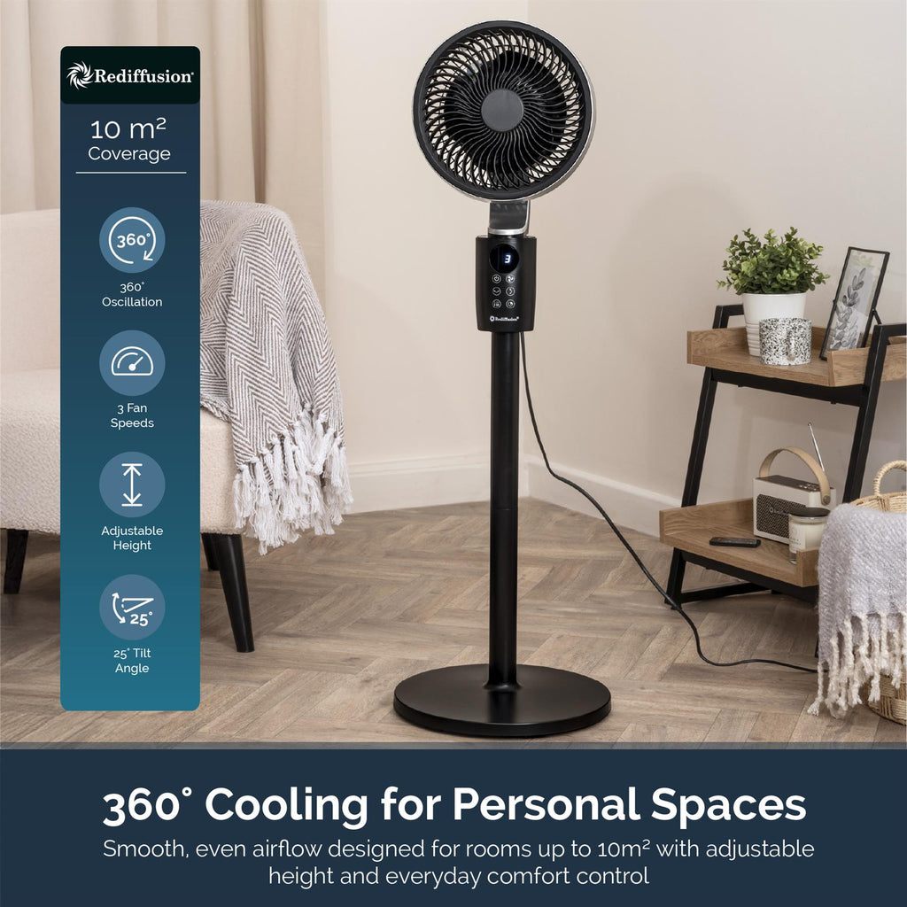Rediffusion Air360 Adjustable Height Oscillating Fan