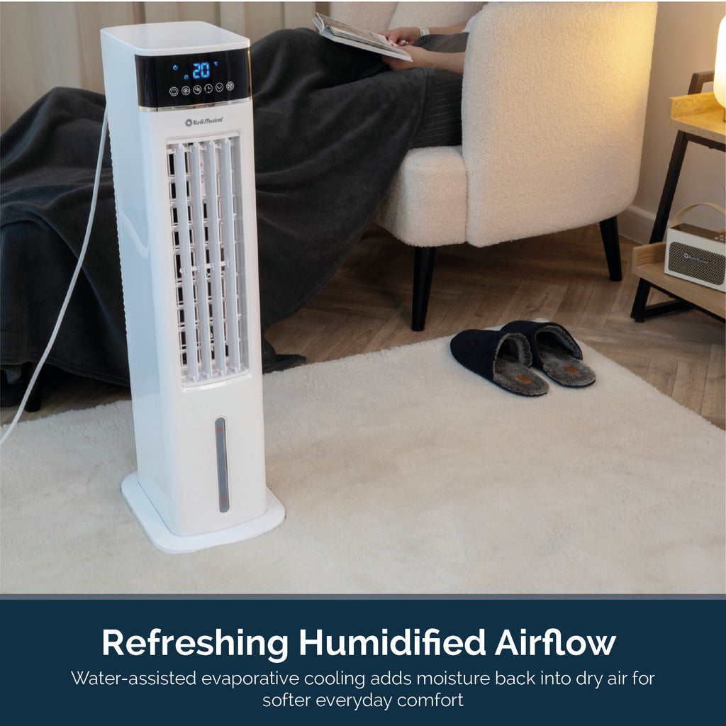 Rediffusion TurboChill 3-in-1 Digital Tower Air Cooler - White