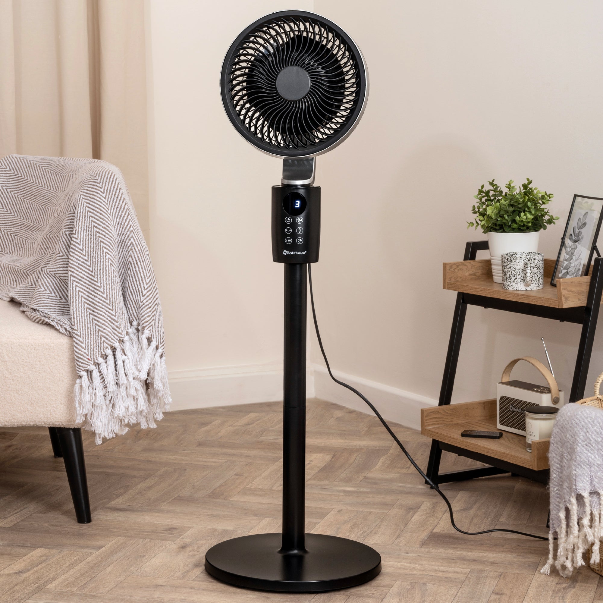 Rediffusion Air360 Oscillating Fan - Black