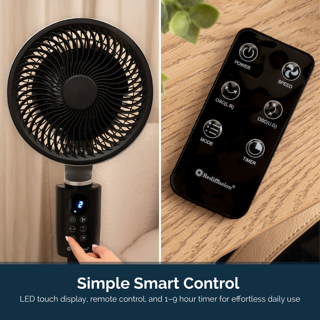 Rediffusion Air360 Oscillating Fan - Black