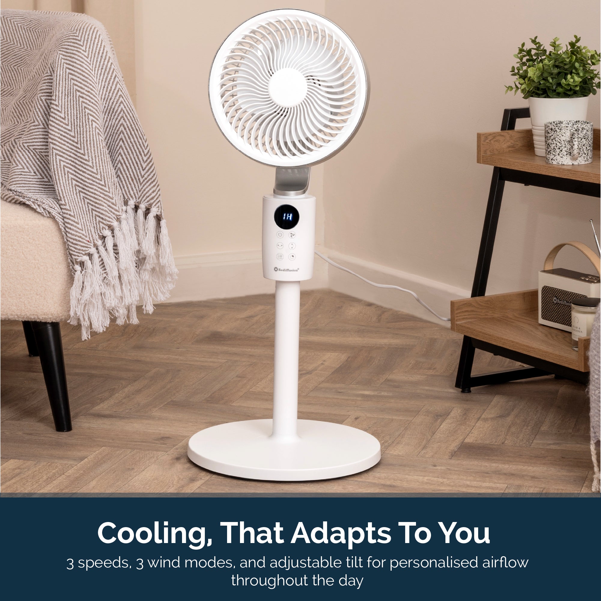 Rediffusion Air360 Oscillating Fan - White