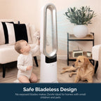 Rediffusion ZenAir Bladeless 3 in 1 Air Purifier, Fan & Heater - White