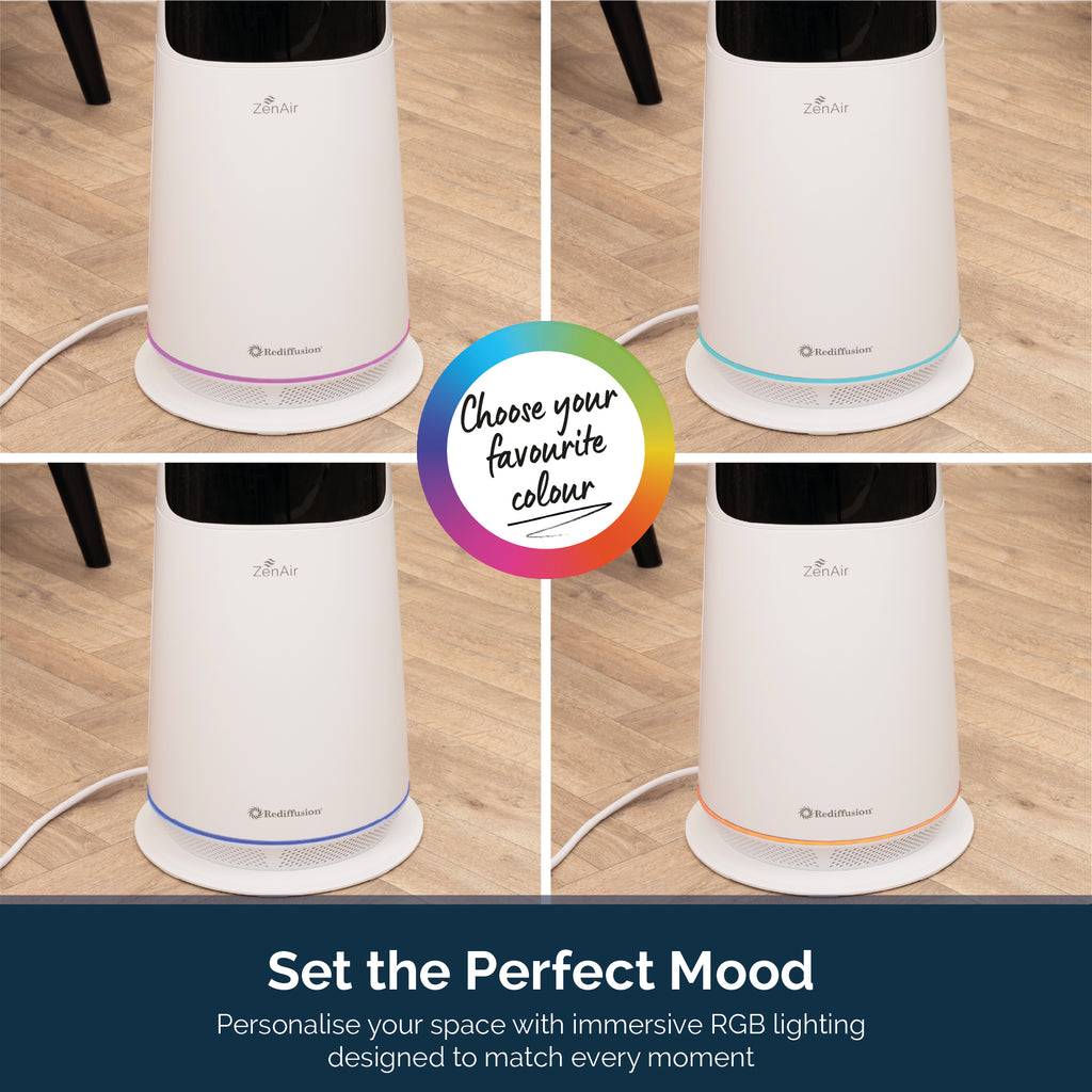 Rediffusion ZenAir Bladeless 3 in 1 Air Purifier, Fan & Heater - White